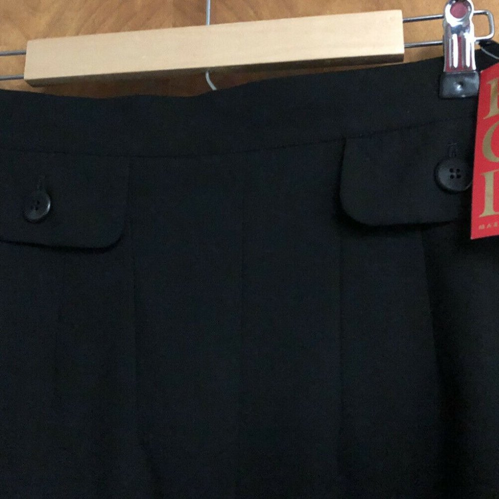 New ESCADA Black Wool Midi 170 Rock Skirt Sz 42